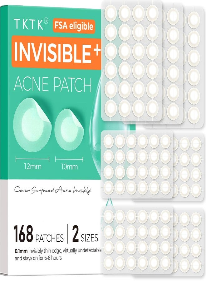 تي كيه تي كيه لصقات TKTK لعلاج حب الشباب للوجه، لصقات رقيقة للغاية وغير مرئية (0.01 سم)، لصقات هيدروكولويد لعلاج البثور، تمتص الحبوب والعيوب، مناسبة للاستخدام تحت المكياج، مقاسان (10 مم/12 مم)، 168 لصقة - Image 1